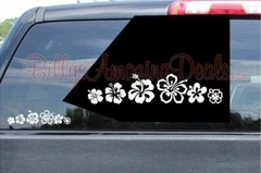 Hibiscus Flower Strain Vinyl Decal Aloha Oahu Tropical Hawaii Lei Window Sticker