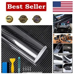 6D Black Carbon Fiber Vinyl Wrap Including Tool Kits High Glossy Black Car Vi…