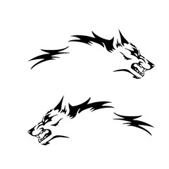 2Pcs Wolf Fashion Car Stickers Door Side Vinyl Decals 130cm*45cm Universal Black