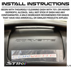 C5 Corvette Dash Lettering Decal Kit (1997-2004) Base & Z06 –COLOR OPTIONS–