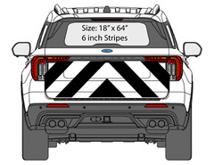 Ghost Reflective Chevron Decal Vinyl – ORALITE 18″x64″ SUV Tailgate – Explorer