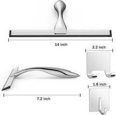 All-Purpose Stainless Steel Shower Squeegee for Shower Glass Door with 2Adhesive