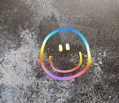 Holographic SMILEY FACE 4” Inch Laser Decal Sticker Reflective Multicolor 1PC