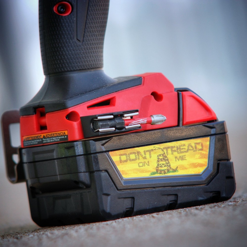Don’t Tread On Me Stickers for Milwaukee M18 Battery (2 pack)