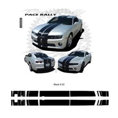 Chevrolet Camaro SS 2010 – 2013 Rally Stripes Graphic Kit – Glossy Black