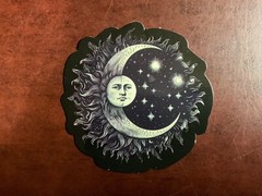 Motorcycle Sticker for Helmets or toolbox #5,197 Nordic Sun & Moon Goddesses