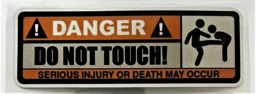 DON’T TOUCH 5″ Orange Decal (Ford Chevy Corvette Mustang Dodge Hot Rod Harley) 3