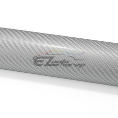 4D Carbon Fiber Silver Glossy Vinyl Wrap Decal Sheet Bubble Free Sheet Film DIY