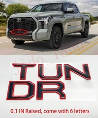 BLACK Red letters compatible with TOYOTA TUNDRA 2022 23 logo Front insert