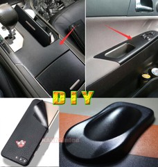 12″ W 3D Black Matte Leather Textured Vinyl Sticker Car Interior Wrap Strips AX