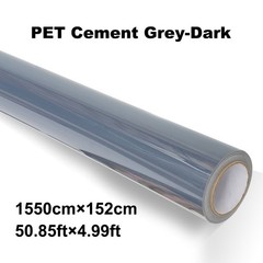 5FTx50FT PET Crystal Dark Cement Grey Vinyl Wrap Self-Adhesive Air Release