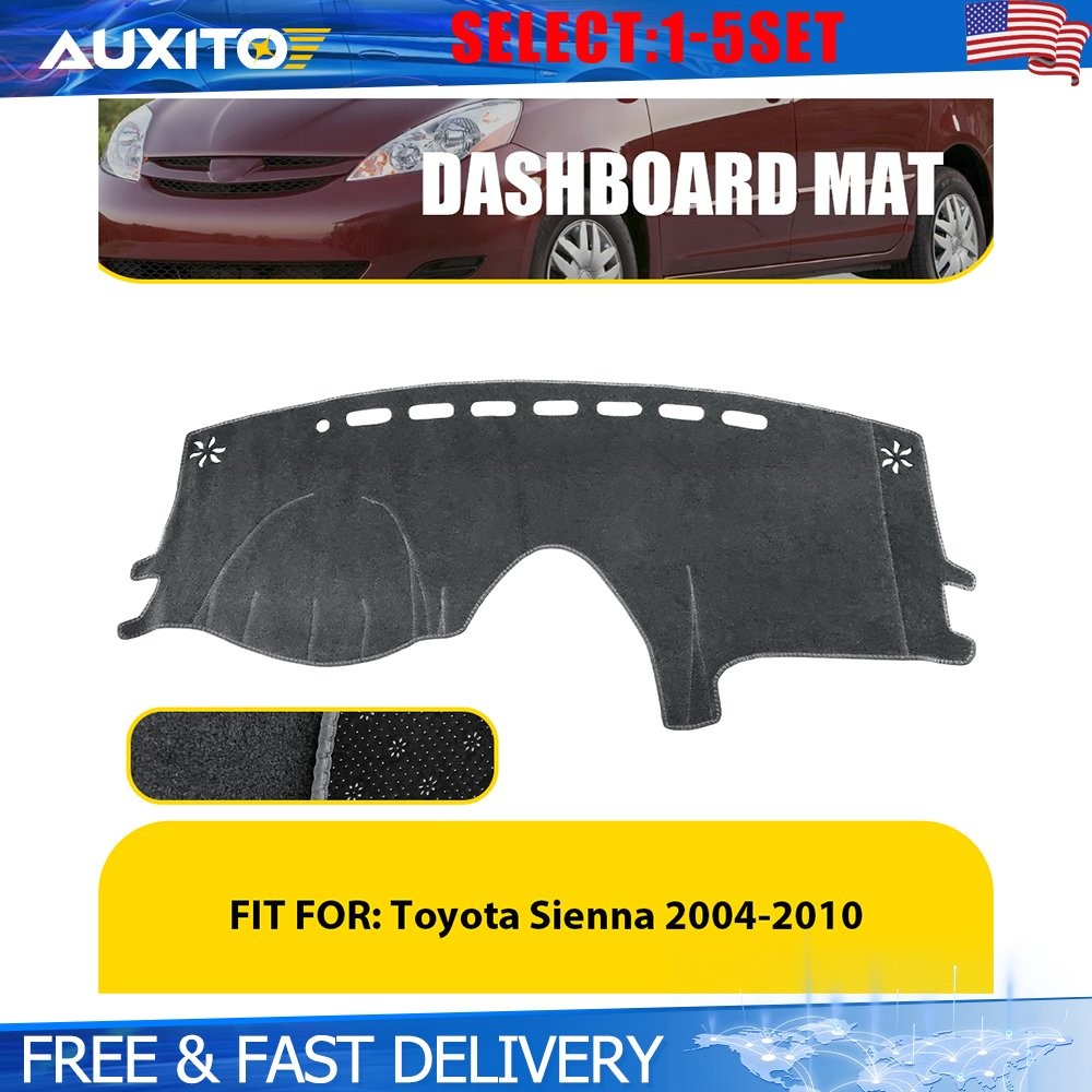 For 04-10 Toyota Sienna Dashboard Cover Gray Mat Dash Pad Non-Slip Surface 1-5X