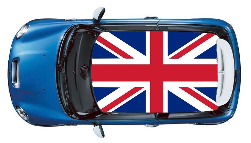Union Jack U.K. Flag 43″ x 52″ Mini Cooper Roof Vinyl Decal Sticker Wrap #432.