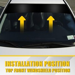 Universal Windshield Banner Black Vinyl Decal Sun Strip 60″x12″ EOA