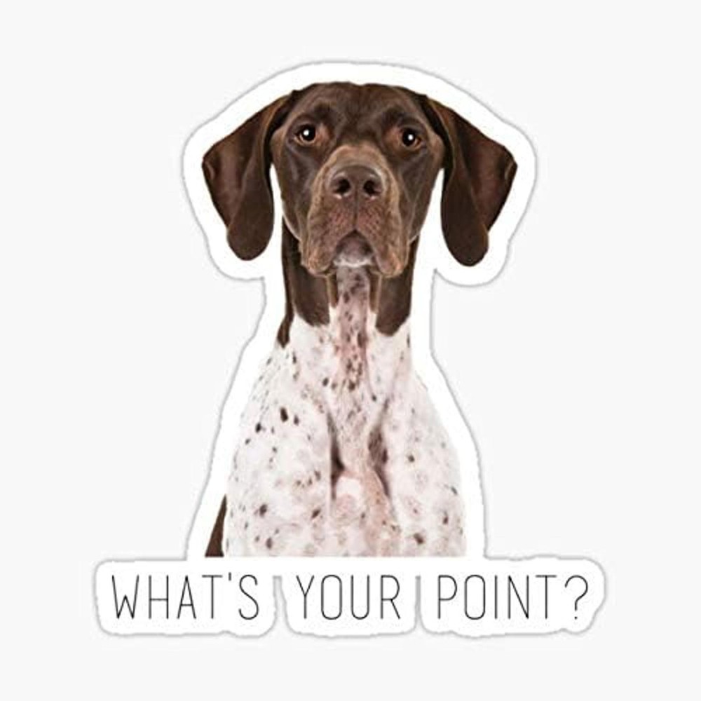5″ German Shorthaired Pointer What’s Your Point Sticker Vinyl Bumper Sticker