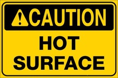 3×5 inch Caution HOT Surface Sticker (Warning Safety Business Decal Restaurant)