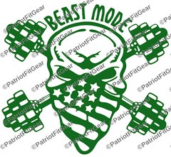 Beast Mode,Release The Beast,11″x10″,Skull,Fitness,Exercise,CrossFit,Vinyl Decal