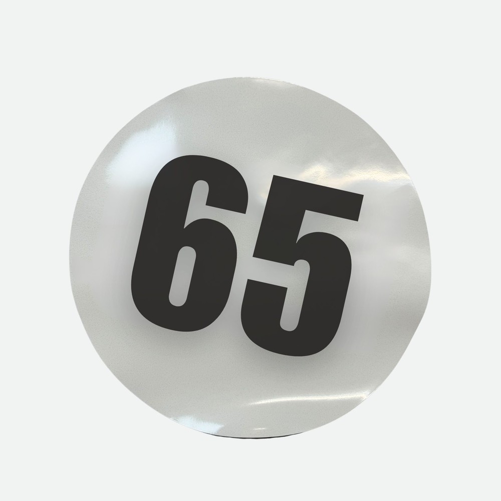 Pair of 12″ Magnetic Race Car Number 65 Circular Magnet