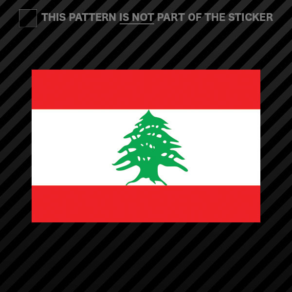 Lebanese Flag Sticker Self Adhesive Vinyl Lebanon Cedar Tree