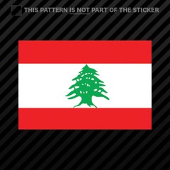 Lebanese Flag Sticker Self Adhesive Vinyl Lebanon Cedar Tree