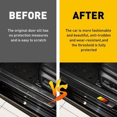Car Auto Door Sill Stickers Decals Protector Classic Retro Style Tri-Color Dec D