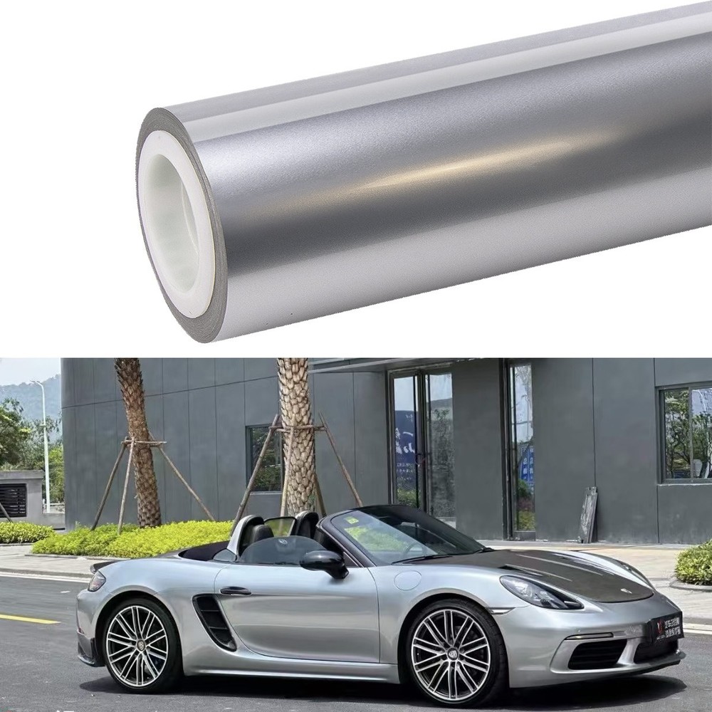 180″x60″ Ultra Gloss PET Liner GT Silver Car Vinyl Wrap Air Release 15FT x 5FT