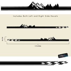 Overland Truck Decal Sticker. Mountain Forest Truck Side Stripes. Universal Fit.