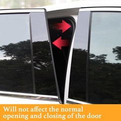 6pcs Black Car Window Pillar Stickers for Honda Civic 2022-2025, Trim Protection