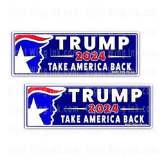 Trump 2024 Stickers Take America Back Bumper Sticker Decal 2 pack 9″ wide