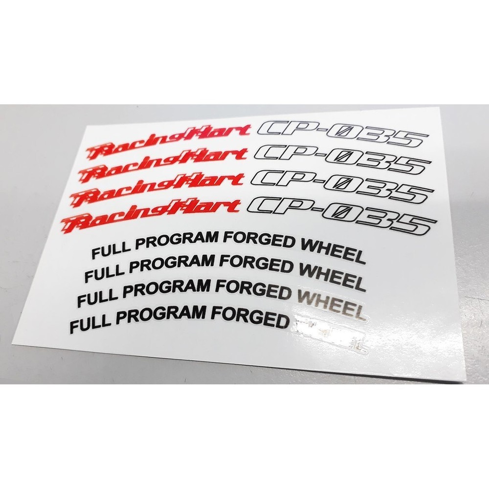 RACING HART CP035 WHEELS SET DECALS STICKERS