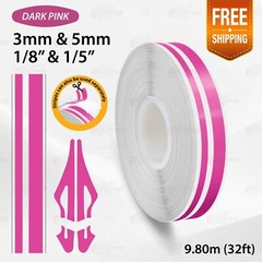 MAGENTA 9/16″ 15mm Double Lines STRIPE Car Streamline TAPE Decal Vinyl Sticker