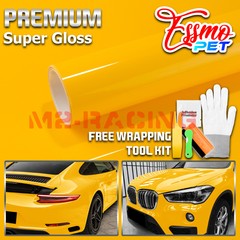 ESSMO PET Super Gloss Sunflower Yellow Car Vehicle Vinyl Wrap Decal Like Paint