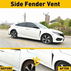 2/Car Exterior Side Fender Vent Air Wing Cover Trim Universal Glossy Black US M