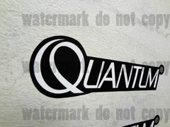 2x Quantum Black Sticker Decals Sponsor Fishing Boat Competition Tackle box Reel