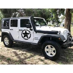Black Military Army Style Rought Star Graphic Body Hood Sticker For Ford Toyota