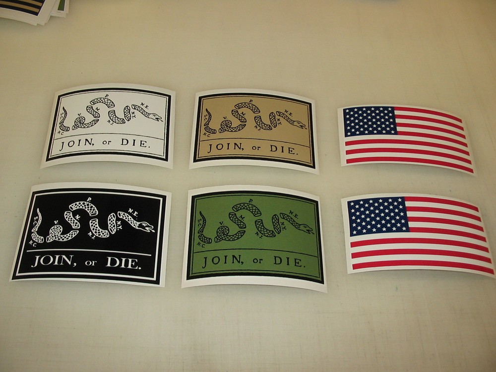 multi JOIN OR DIE FLAG Sticker Decal LOT 4 car Window Truck suv American Snake