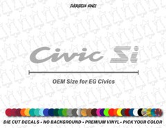 Civic Si Rear Hatch Trunk Decal for 92-95 Honda Civic EF EG EK Resto mod Sticker