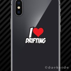 (2x) I Love Drifting Cell Phone Sticker Mobile heart jdm
