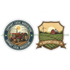 Support Local Agriculture Farms Vinyl Decal Sticker Farming Food 2 Pack A