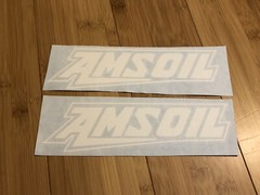 AmSoil Logo 8” Sticker (set Of 2) White Decal Racing Dirt Bike ATV Am Soil MX