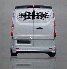 Union Jack Rear Door Graphics – Vinyl Decal for Ford Transit Custom MK8