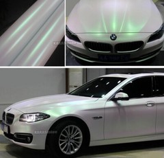 Stretch Car Wrap Chameleon Satin Pearl Metal Chrome Vinyl Sticker Dawn White US