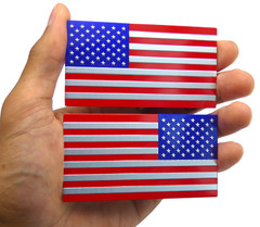 Aluminum American Flag Decal Sticker SUV, Auto, Truck Mirror Set