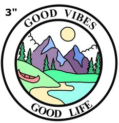 GOOD VIBES – GOOD LIFE – 3″ Die Cut Auto Vinyl Decal