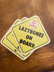 Lazybones On Board Custom Car Magnet Cart Narc Funny 5”x5”