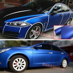 Full Roll Flexible SUV Car Wrap Satin Matte Chrome Steel Vinyl Sticker Blue US