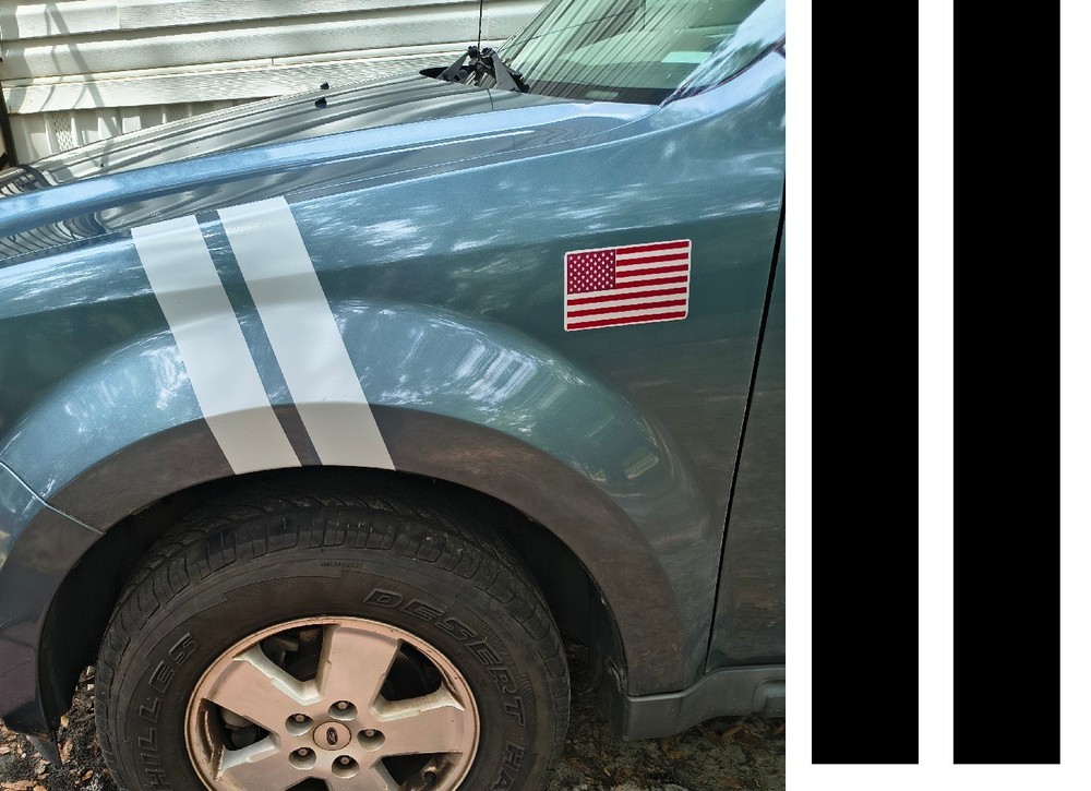 Universal 3″ Racing Hash Fender Stripe Set Vinyl Decal Stickers