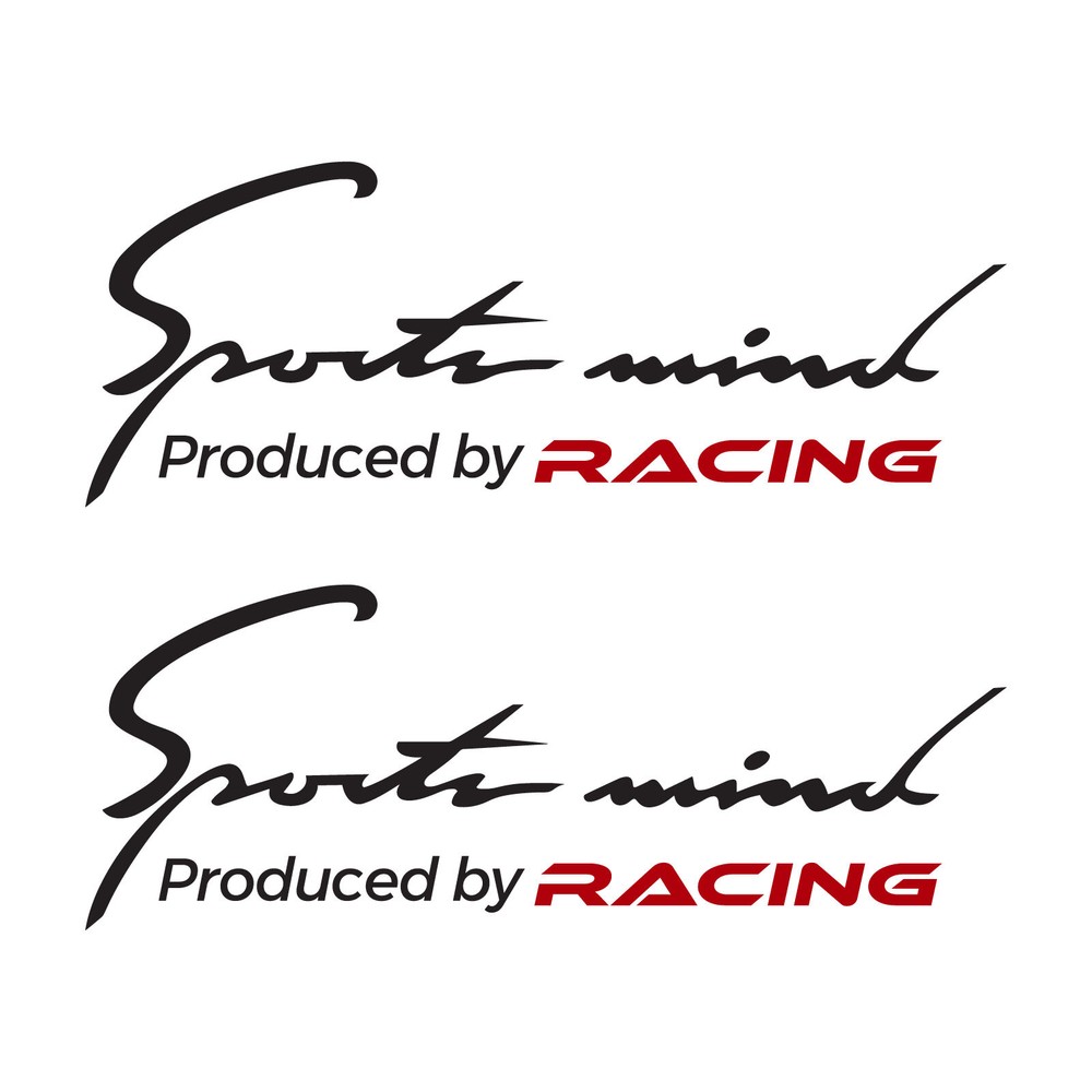 2pcs SPORTS MIND Produced by RACING ( 10″ x 3.75″) Decal Vinyl Stickers
