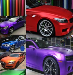 Flexible Metallic Satin Matte Chrome Vinyl Sticker Whole Car Wrap Graphics Decal