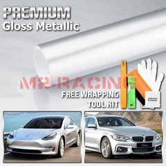 Gloss Metallic Silver Candy Decal Car Vinyl Wrap Film Sticker Sheet Sparkle DIY